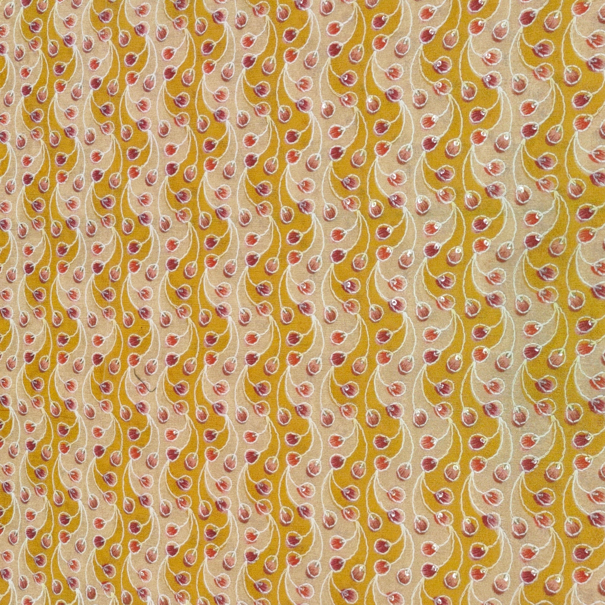 Kurta Fabric ManTire Designer Silk Tullio Embroidery Colour Golden